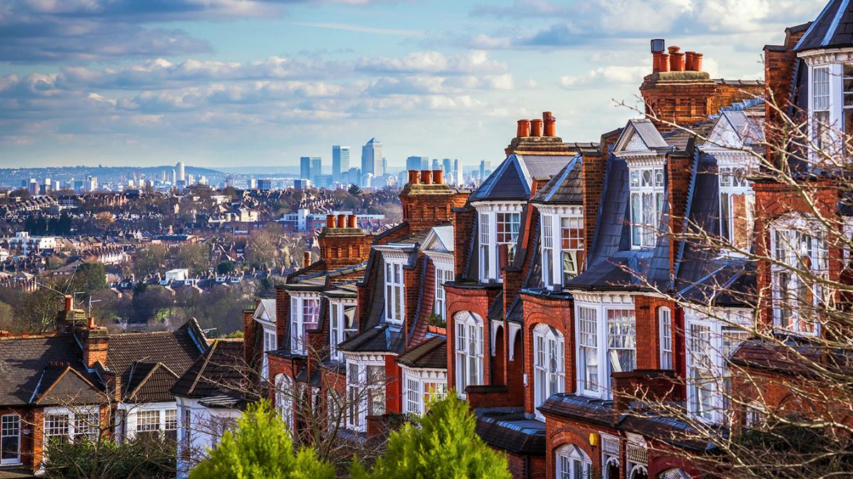 Red brick Victorian townhouses